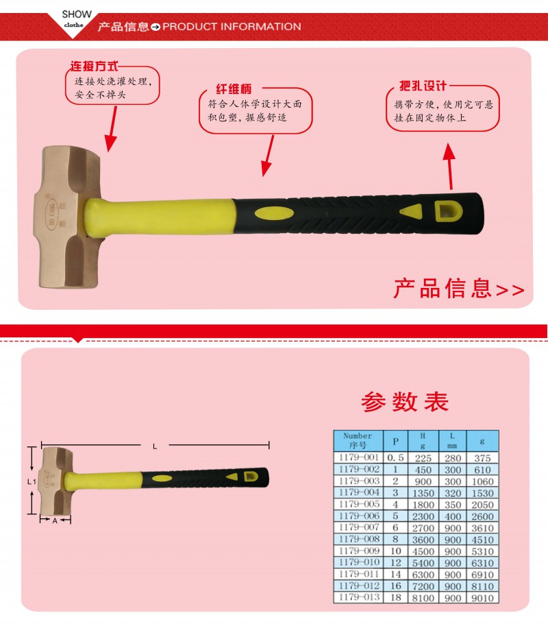 防爆鈹銅八角錘3