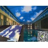 青銅峽市萬科售樓中心一樓游泳館7角碼式藍天白云鋁單板  廠家定制