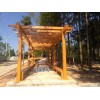 戶外水泥仿木花架長(zhǎng)廊，新農(nóng)村公園廣場(chǎng)防腐木葡萄架