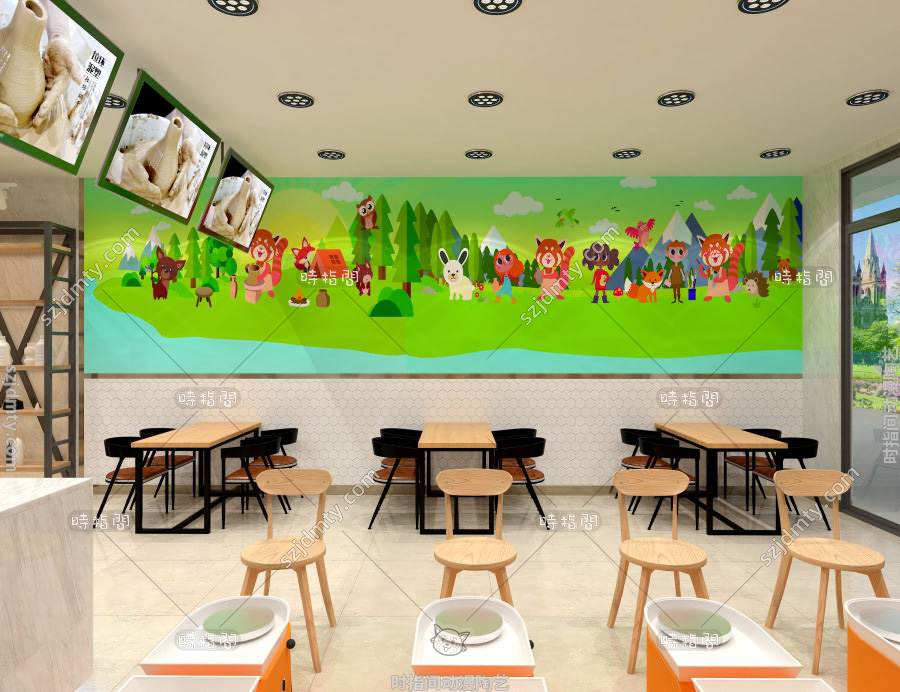 開陶藝店，陶藝店加盟，陶藝店裝修，時指間陶藝店，DIY陶藝店 (1)