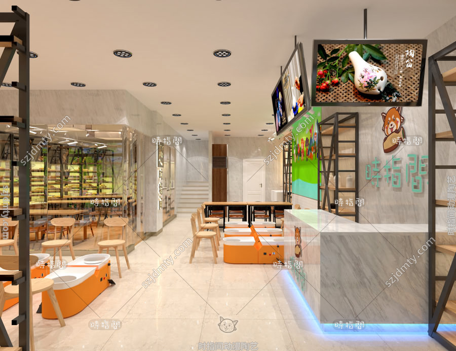 DIY陶藝店，兒童陶藝店，親子陶藝店，陶藝店裝修，陶藝店裝修3D圖，陶藝店加盟 (13)