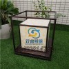 中式仿云石落地燈鍍銅拉絲柱頭燈led草坪燈特色防水小區行道路燈