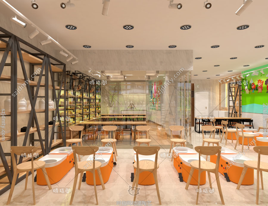陶藝店，兒童陶藝店，陶藝店加盟，陶藝店裝修，陶藝店裝修展示圖，時(shí)指間陶藝店 (10)