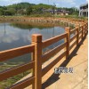 福建仿木圍欄廠家生產批發，泉州水泥仿木欄桿供應魚池塘護欄