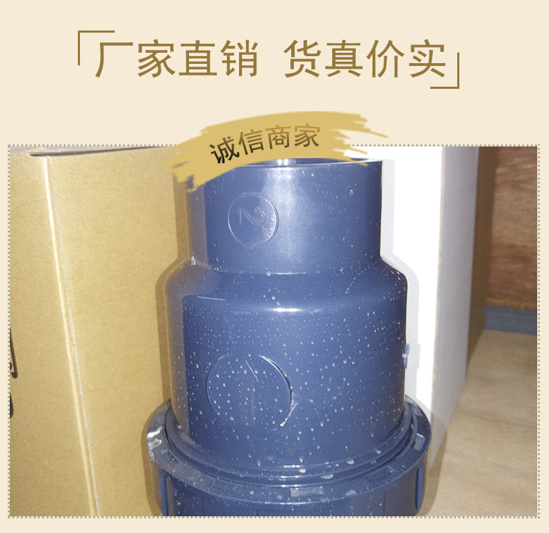 UPVC止回閥化工級單向 廠家直銷塑料球型止回閥防腐蝕耐酸堿示例圖2