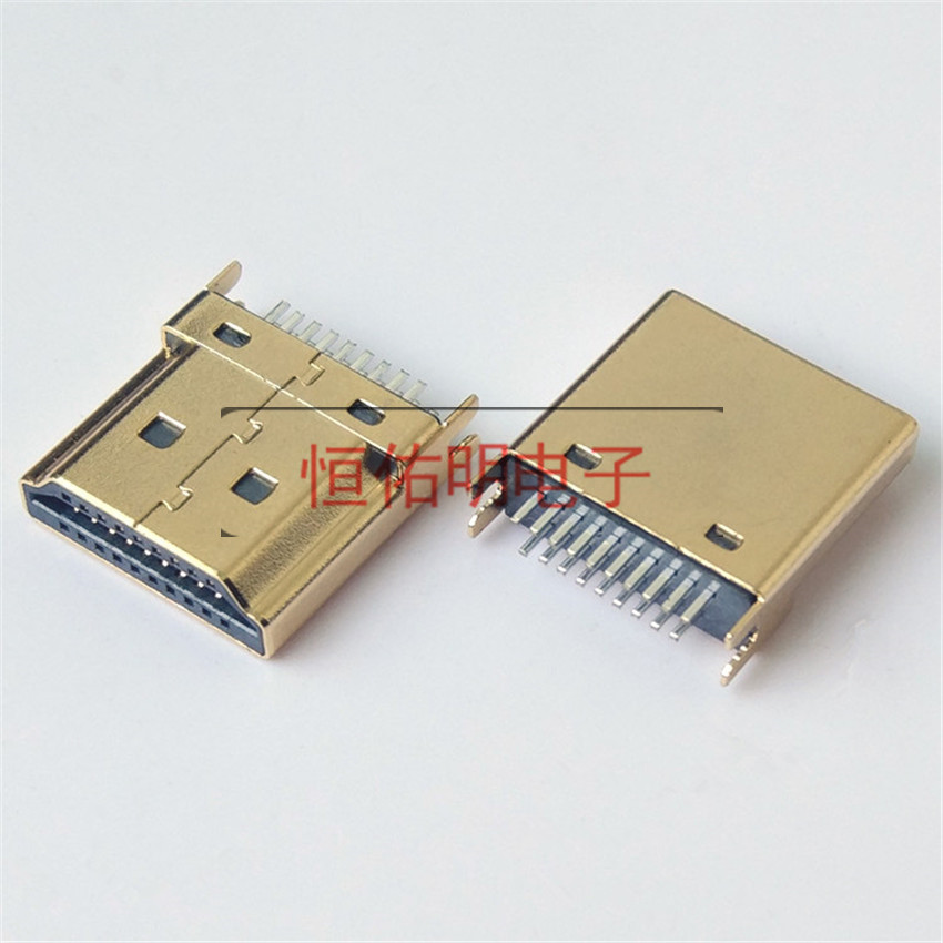 HDMI  19P公頭夾板1.2 A型插頭 銅殼鍍金