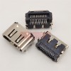 HDMI 19P反向母座 90度雙排插板DIP 短體 四腳插板