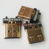HDMI 19P焊線公頭 雙笑臉 帶彈片 A型帶凸包 銅殼鐵殼鍍金鍍鎳