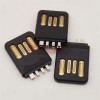 USB 2.0 A公雙面插 大電流公頭 全塑夾板式 4P兩面插頭 黑膠