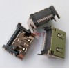 HDMI 19貼片母座 四腳插板 90度DIP 端子貼片SMT