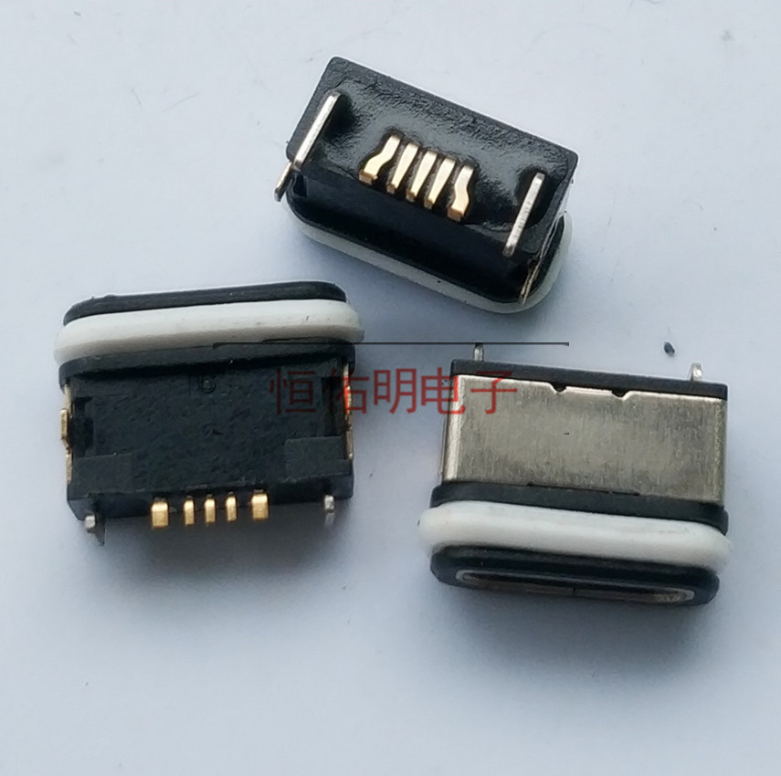 MICRO 5P B型 防水式 半包micro usb防水母座 四腳插板 帶外殼