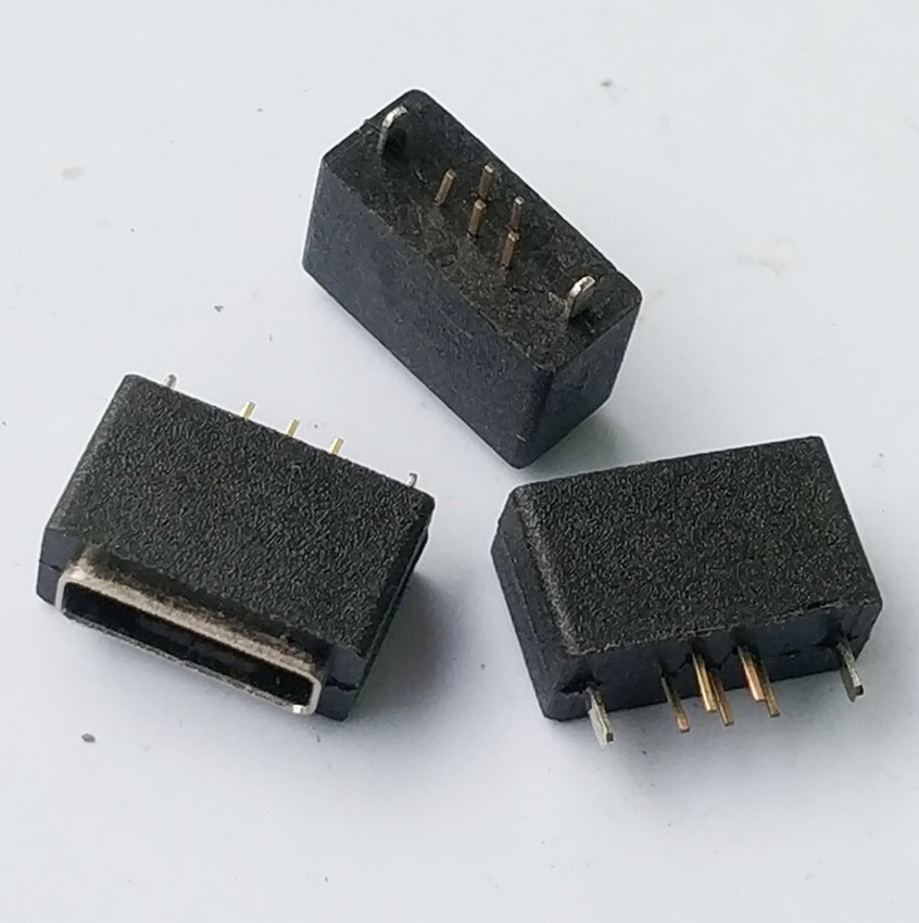 MICRO 5P防水母座 180度直插 立式 DIP 短體 AB型方口  2.8