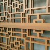 仿古木紋鋁窗花 鋁合金格柵方通焊接中式餐廳窗景墻 中式鋁花格窗