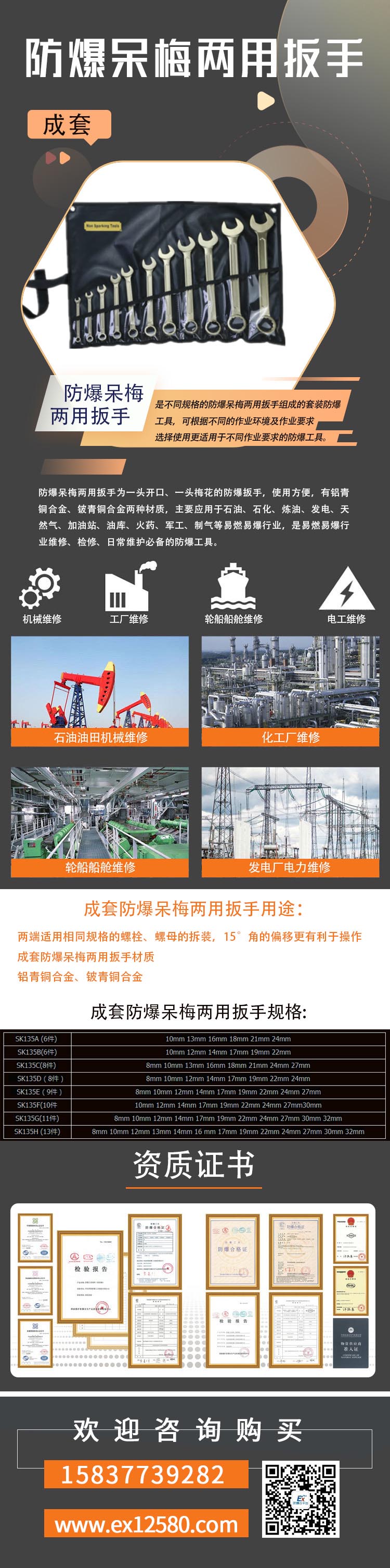 成套防爆呆梅兩用扳手1-壓縮