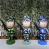 玻璃鋼人物雕塑定制廣場迷彩卡通雕塑
