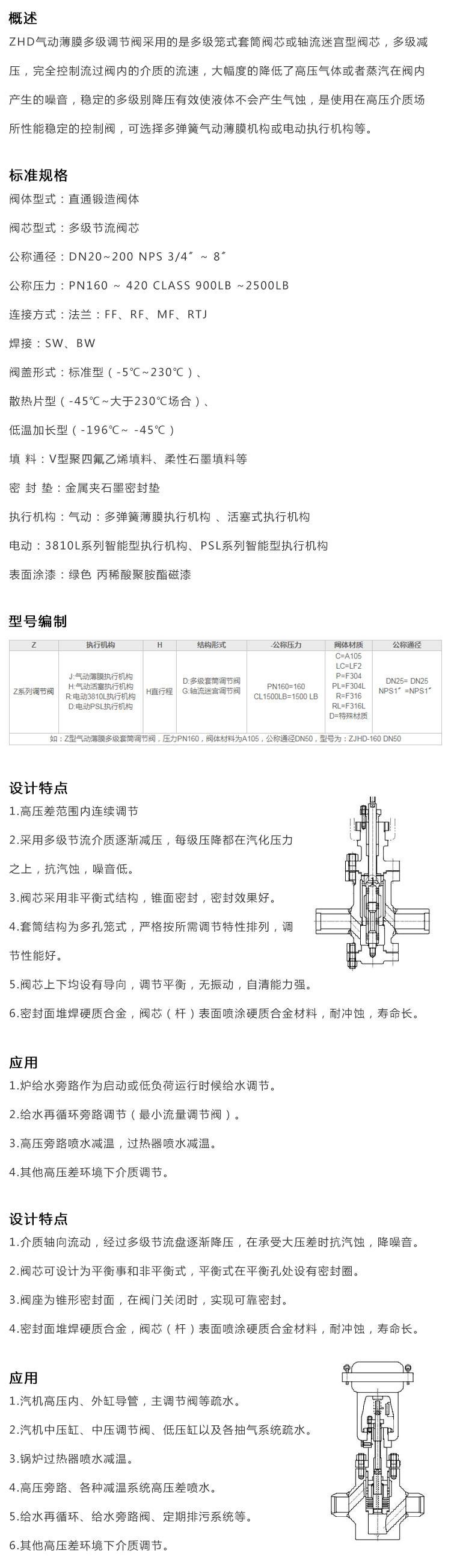 ZHD氣動多級調節閥