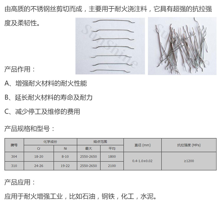 冷拉切斷型不銹鋼纖維